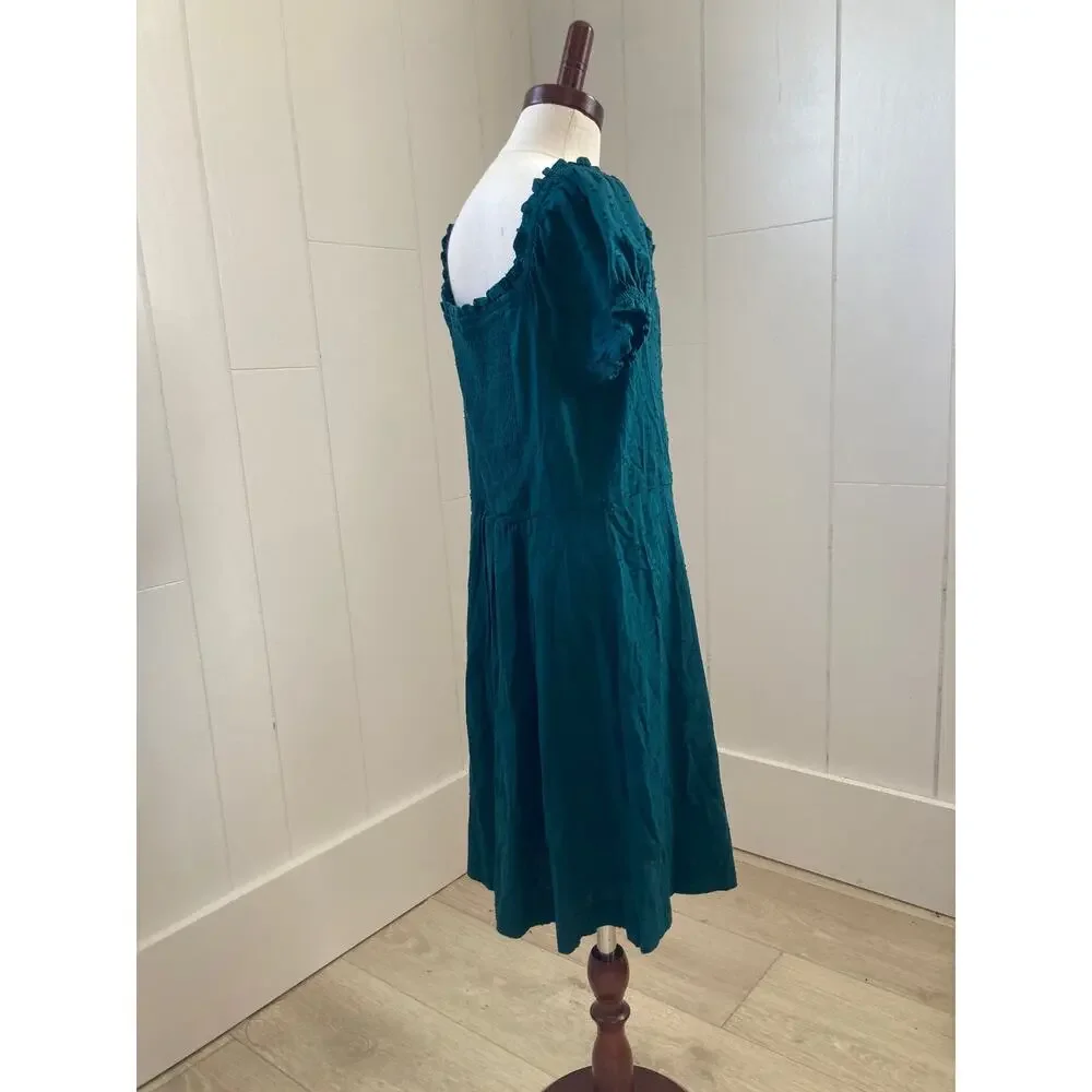 Old Navy Dark Green Swiss Dot Pullover Girls Dress, Size L